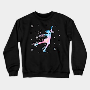 Girl Figure Skating Watercolor Crewneck Sweatshirt